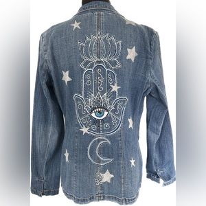 Hand painted Denim Blazer (size M)